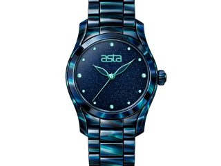 asta-Women Acetate Japan Quartz Watch Starry Night Blue 3201-Acetate Strap