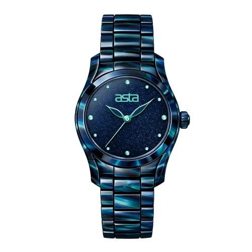 asta-Women Acetate Japan Quartz Watch Starry Night Blue 3201-Acetate Strap
