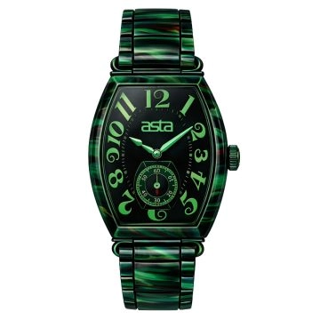 asta-Women Acetate Japan Quartz Watch Forest Peacock 3301-Acetate Strap