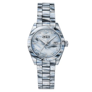 asta-Women Acetate Japan Quartz Watch Glacial Grey 3501-Acetate Strap