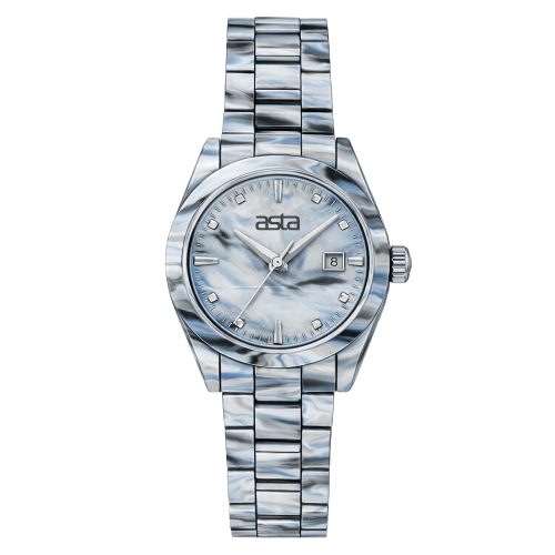 asta-Women Acetate Japan Quartz Watch Glacial Grey 3501-Acetate Strap