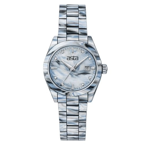 asta-Women Acetate Japan Quartz Watch Glacial Grey 3501-Acetate Strap