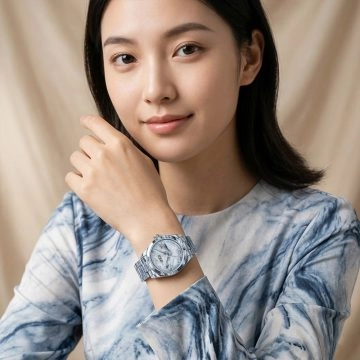 asta-Women Acetate Japan Quartz Watch Glacial Grey 3501-Acetate Strap