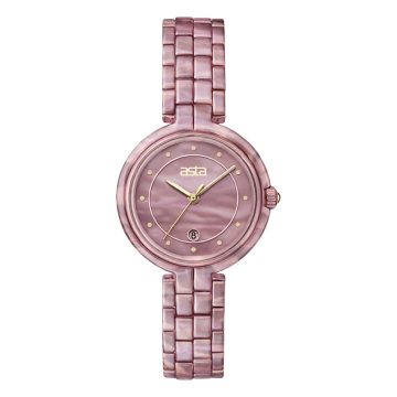 asta-Women Acetate Japan Quartz Watch Dusty Rose 3601-Acetate Strap