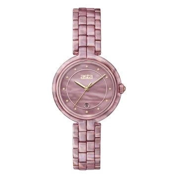 asta-Women Acetate Japan Quartz Watch Dusty Rose 3601-Acetate Strap