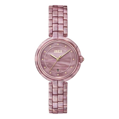 asta-Women Acetate Japan Quartz Watch Dusty Rose 3601-Acetate Strap