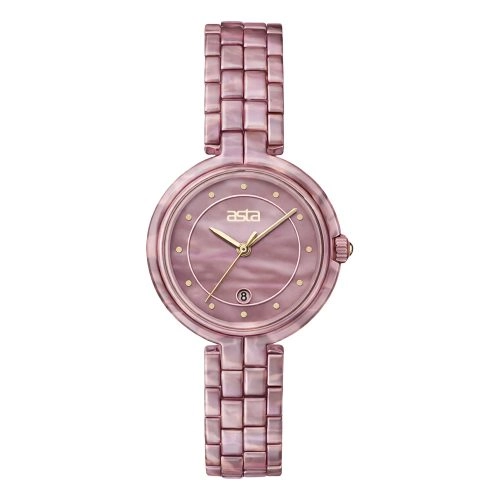 asta-Women Acetate Japan Quartz Watch Dusty Rose 3601-Acetate Strap