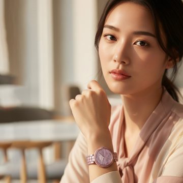 asta-Women Acetate Japan Quartz Watch Dusty Rose 3601-Acetate Strap