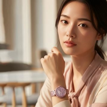 asta-Women Acetate Japan Quartz Watch Dusty Rose 3601-Acetate Strap