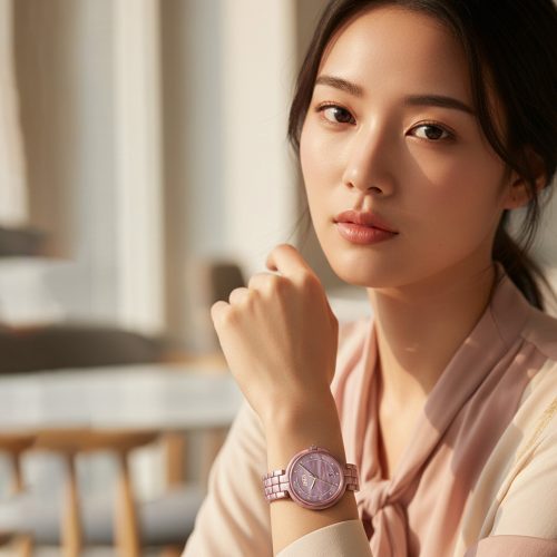 asta-Women Acetate Japan Quartz Watch Dusty Rose 3601-Acetate Strap