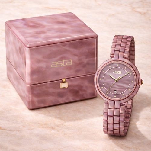 asta-Women Acetate Japan Quartz Watch Dusty Rose 3601-Acetate Strap