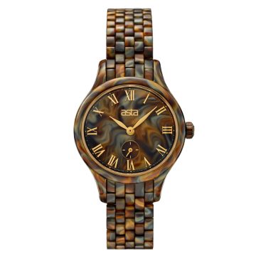 asta-Women Acetate Japan Quartz Watch Lava Tortoise 3701-Acetate Strap