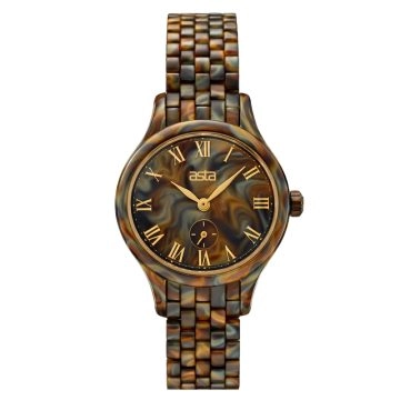 asta-Women Acetate Japan Quartz Watch Lava Tortoise 3701-Acetate Strap