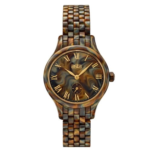 asta-Women Acetate Japan Quartz Watch Lava Tortoise 3701-Acetate Strap