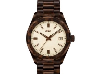 asta-Women Acetate Japan Quartz Watch Dark Chocolate Tortoise 3801-Acetate Strap