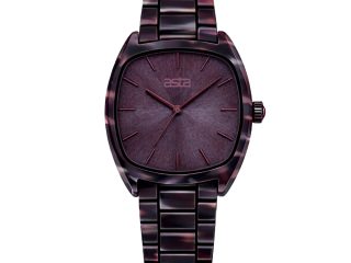 asta-Women Acetate Japan Quartz Watch Bordeaux Tortoise 3901-Acetate Strap