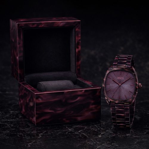 asta-Women Acetate Japan Quartz Watch Bordeaux Tortoise 3901-Acetate Strap