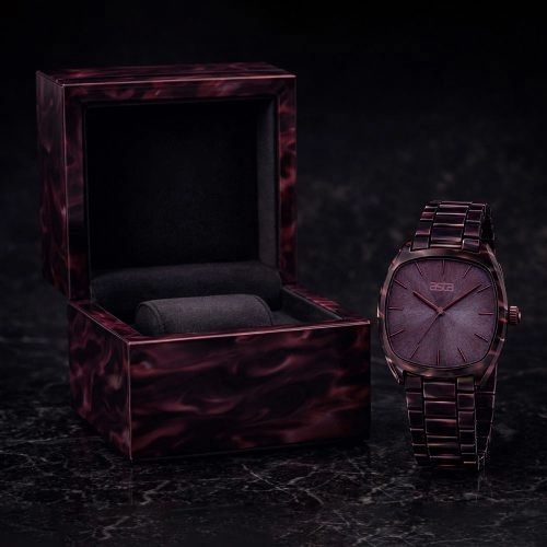 asta-Women Acetate Japan Quartz Watch Bordeaux Tortoise 3901-Acetate Strap