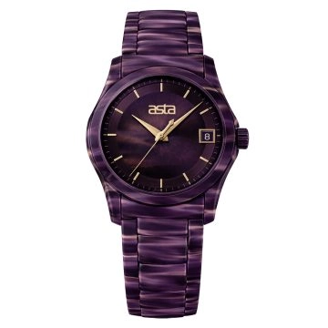 asta-Women Acetate Japan Quartz Watch Velvet Purple Swirl 4301-Acetate Strap