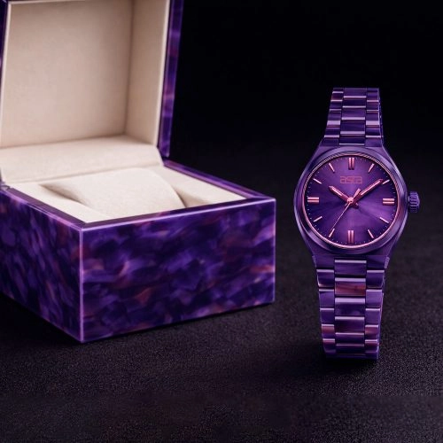asta-Women Acetate Japan Quartz Watch Aurora Purple 4401-Acetate Strap