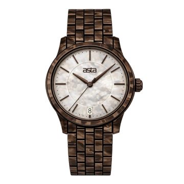 asta-Women Acetate Japan Quartz Watch Espresso Tortoise 4501-Acetate Strap