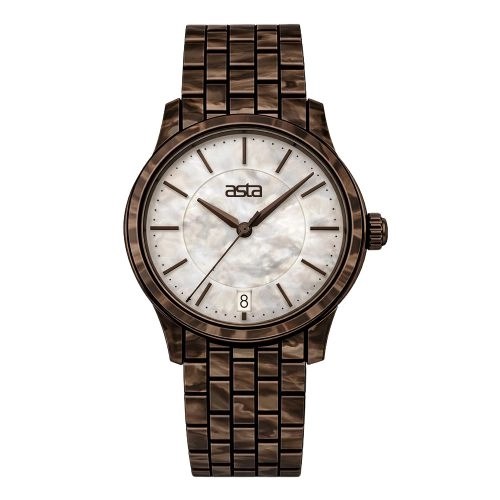 asta-Women Acetate Japan Quartz Watch Espresso Tortoise 4501-Acetate Strap
