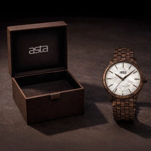asta-Women Acetate Japan Quartz Watch Espresso Tortoise 4501-Acetate Strap