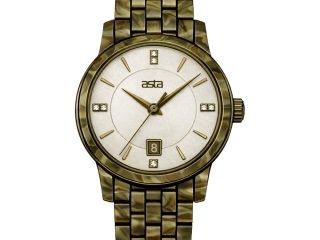 asta-Women Acetate Japan Quartz Watch Antique Olive 4701-Acetate Strap