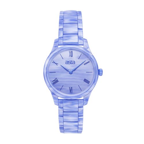 asta-Women Acetate Japan Quartz Watch Dreamy Lavender Marble 4901-Acetate Strap