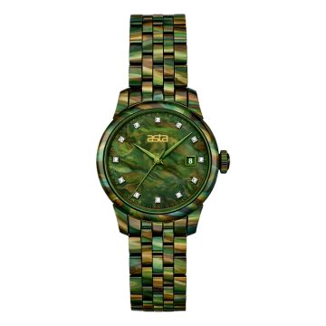 asta-Women Acetate Japan Quartz Watch Jungle Mirage Swirl 5001-Acetate Strap
