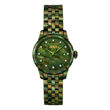 asta-Women Acetate Japan Quartz Watch Jungle Mirage Swirl 5001-Acetate Strap