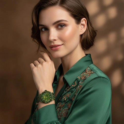 asta-Women Acetate Japan Quartz Watch Jungle Mirage Swirl 5001-Acetate Strap