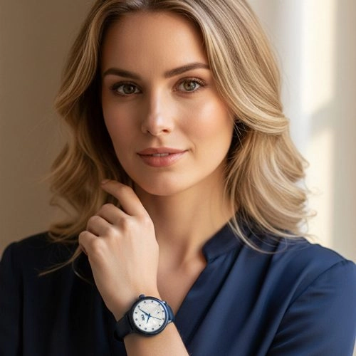 asta-Women Acetate Japan Quartz Watch Royal Electric Blue 5101-Leather Strap