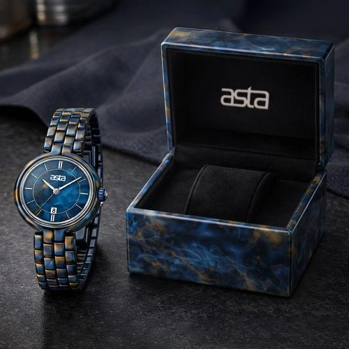 asta-Women Acetate Japan Quartz Watch Midnight Swirl 5301-Acetate Strap