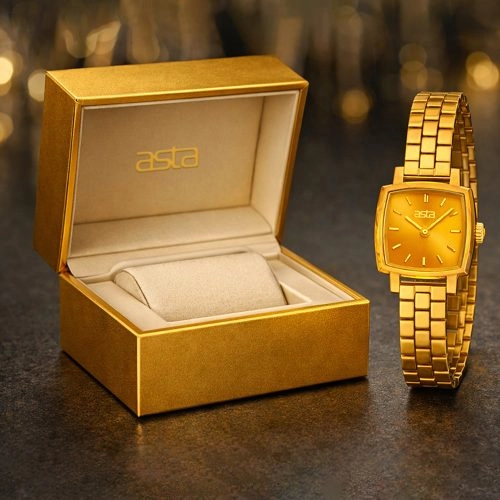asta-Women Acetate Japan Quartz Watch Solar Amber Swirl 5601-Acetate Strap
