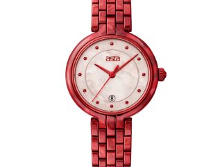 asta-Women Acetate Japan Quartz Watch Crimson Glow 5701-Acetate Strap