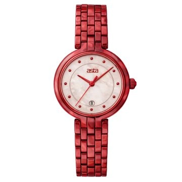 asta-Women Acetate Japan Quartz Watch Crimson Glow 5701-Acetate Strap