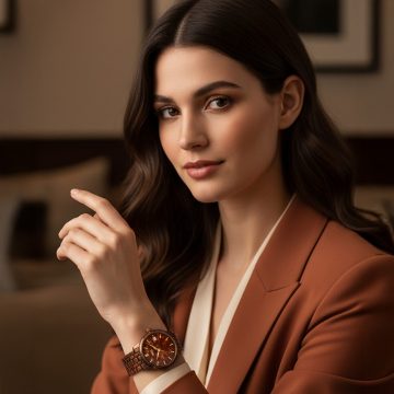 asta-Women Acetate Japan Quartz Watch Caramel Phantom Swirl 5801-Acetate Strap