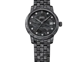 asta-Women Acetate Japan Quartz Watch Obsidian Phantom Marble 5901-Acetate Strap