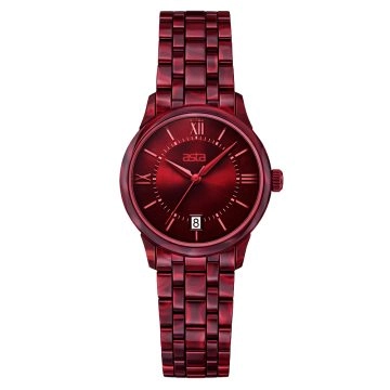 asta-Women Acetate Japan Quartz Watch Crimson Phantom Marble 6101-Acetate Strap