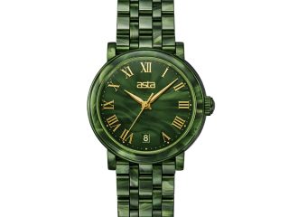 asta-Women Acetate Japan Quartz Watch Midnight Jungle Marble 6201-Acetate Strap