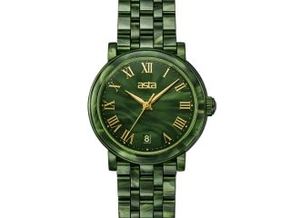 asta-Women Acetate Japan Quartz Watch Midnight Jungle Marble 6201-Acetate Strap