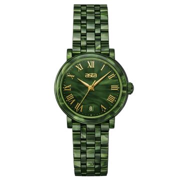 asta-Women Acetate Japan Quartz Watch Midnight Jungle Marble 6201-Acetate Strap