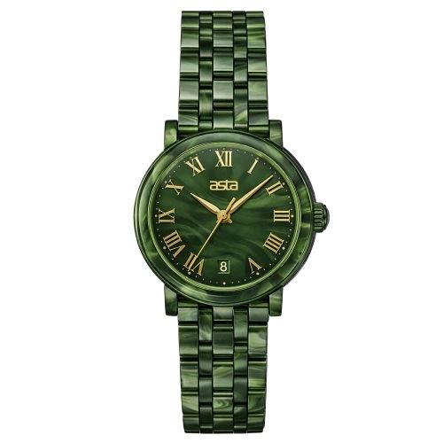 asta-Women Acetate Japan Quartz Watch Midnight Jungle Marble 6201-Acetate Strap