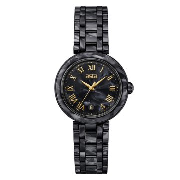 asta-Women Acetate Japan Quartz Watch Ink Phantom Swirl 6301-Acetate Strap