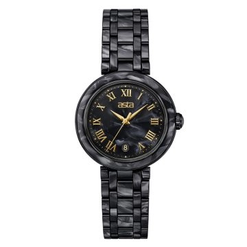 asta-Women Acetate Japan Quartz Watch Ink Phantom Swirl 6301-Acetate Strap