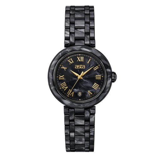 asta-Women Acetate Japan Quartz Watch Ink Phantom Swirl 6301-Acetate Strap