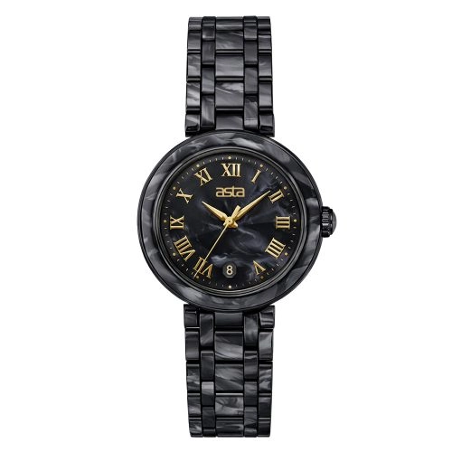 asta-Women Acetate Japan Quartz Watch Ink Phantom Swirl 6301-Acetate Strap