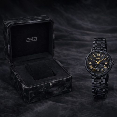 asta-Women Acetate Japan Quartz Watch Ink Phantom Swirl 6301-Acetate Strap