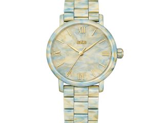 asta-Women Acetate Japan Quartz Watch Creamy Teal Swirl 6401-Acetate Strap